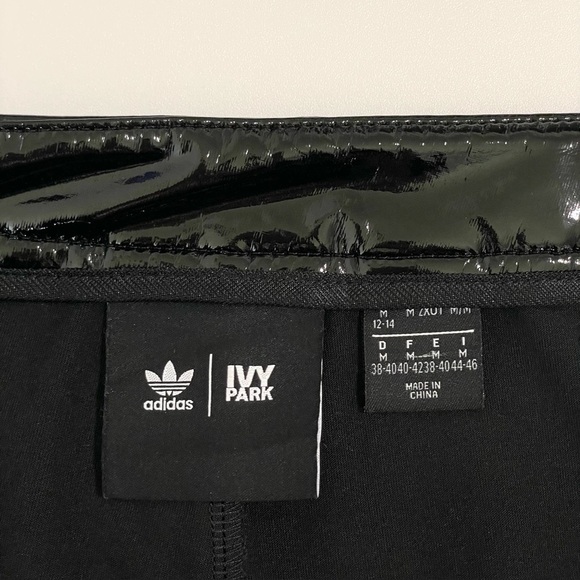 Adidas Ivy Park Glossy Latex High Waist Skinny Pant Black Medium - Picture 16 of 16